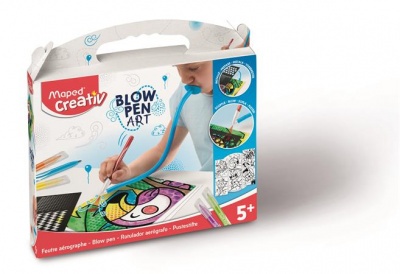 Fújós filctoll készlet, MAPED CREATIV, "Blow pen Art", csíkozás