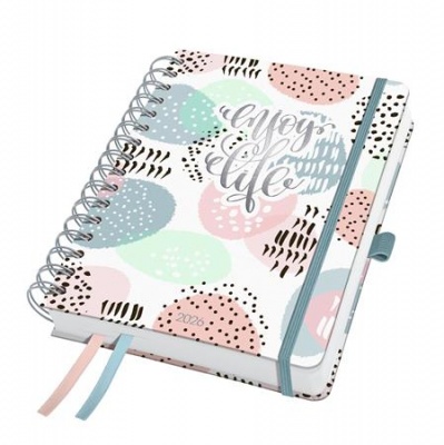 Naptár, spirál, A5, heti, 2026, kemény borító, SIGEL "Jolie", Rose Inspiration